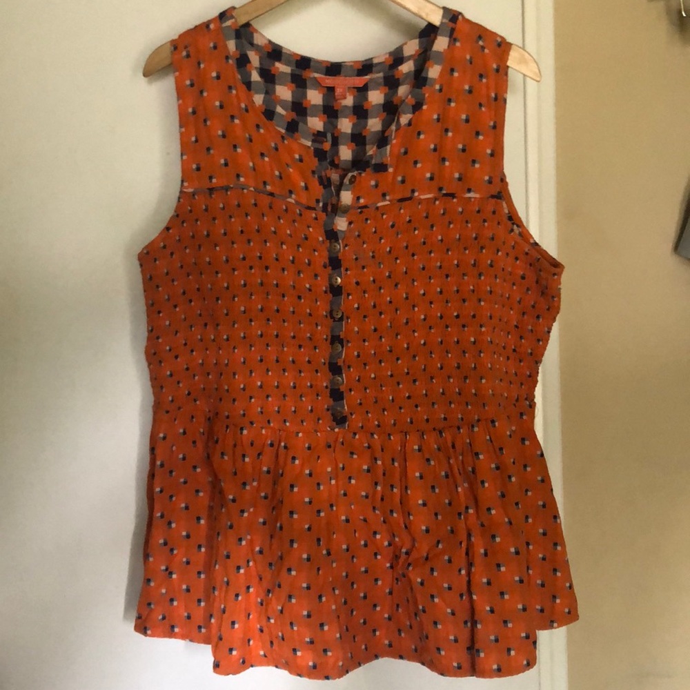 ModCloth shirred peplum tank